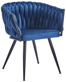 Cadeira Widny Black Veludo - Azul