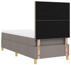 Cama Box Spring com Colchão Taupe 90x200 cm Tecido