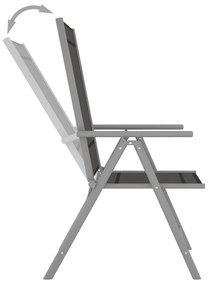 Cadeiras de jardim dobráveis 2 pcs textilene preto