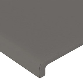 Cabeceira cama c/ LED 180x5x78/88cm couro artificial cinzento