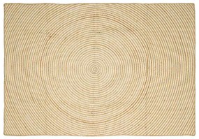 vidaXL Tapete Natural e Branco 200 x 290 cm Juta