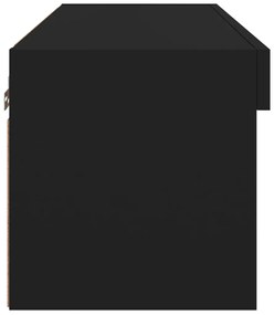 Móvel de TV com luzes LED 60x30x30 cm preto