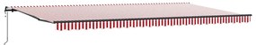 Toldo Retrátil Automático Listrado Vermelho e Branco 600x350 cm