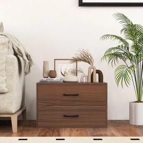 Armario de arrumação empilhável de 2 gavetas sala de estar Escritório de estudo Cor nogueira