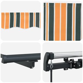 Toldo Retrátil Verde e amarelo 450 × 350 cm Poliéster e Metal