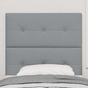 Cabeceira LED Cinza Claro 80 cm Têxtil
