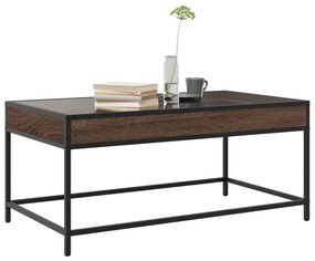 Mesa de centro luzes LED Infinity 90x50x41 cm carvalho castanho