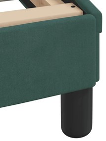 Estrutura de cama sem colchão 140x200 cm veludo verde-escuro