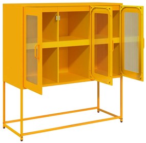 Aparador 100,5x39x107 cm aço laminado a frio amarelo mostarda