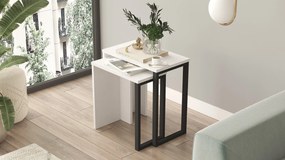 Mesas de Apoio ON7 – Branco – 51x52,8x29,5 cm e 44,5x47,8x24,5 cm