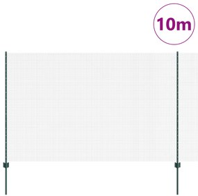 Cerca de Arame Soldado com 5 Estacas U Verde 1,5x10 m Aço