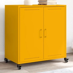 Aparador 68x39x72 cm aço amarelo mostarda