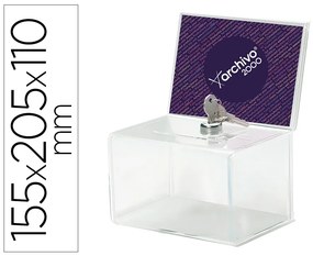 Caixa de Sugestoes Archivo 2000 com Fechadura e Duas Chaves Cor Cristal Transparente 109x154x205 mm
