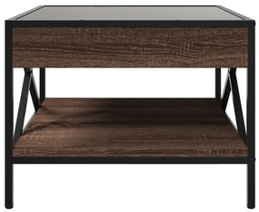 Mesa de centro luzes LED Infinity 50x50x38 cm carvalho castanho