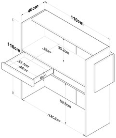 Mesa de Receção MA102 – Branco Antracite – 110x110x40 cm
