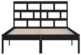 Estrutura de cama king 150x200 cm madeira maciça preto
