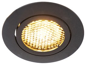 Conjunto de 6 focos embutidos pretos ajustáveis - Ude Honey