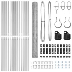 Conjunto de Cercas 2 Peças Aço Galvanizado 25 x 1,5 m Durável