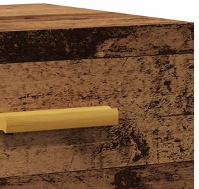 Mesas de cabeceira de parede 2 pcs 35x35x20cm cor madeira velha