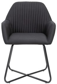 Cadeiras de jantar 2 pcs tecido preto
