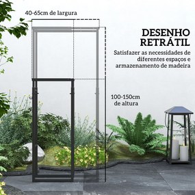 Outsunny Suporte para Lenha Extensível Suporte para Lenha Metálico com