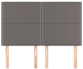 Cabeceira de cama 4 pcs couro artificial 72x5x78/88 cm cinzento
