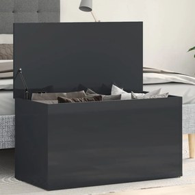 vidaXL Arca arrumação 84x42x46 cm madeira processada cinza brilhante