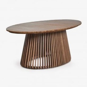 Mesa De Jardim Oval 200x110 Cm Em Madeira De Acácia Mura Castanho Acácia - Sklum