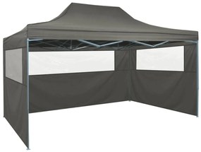vidaXL Tenda dobrável com 3 paredes 431x291x315 cm antracite