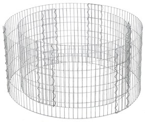 Cesto decorativo redondo em arame galvanizado para pedras | SONGMICS | 90 x 70 x 40 cm | prata | GGB479