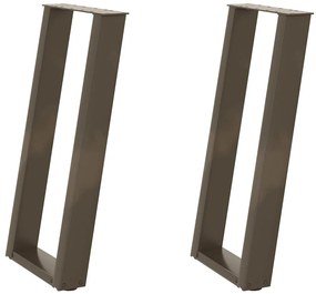 Pés de mesa de console em forma de U, 2 peças, aço natural, 38 x (72-7