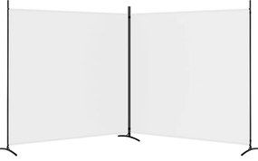Divisória/biombo com 2 painéis 348x180 cm tecido branco