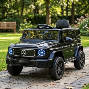 Carro elétrico Crianças 3 a 7 anos Mercedes-Benz 12V G580 Bateria Lìtio, controlo Remoto Preto
