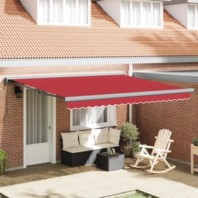 vidaXL Toldo Retrátil Automático Vermelho 400x300 cm