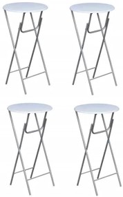 vidaXL Mesas de bar 4 pcs com tampo MDF branco