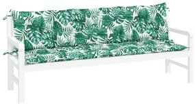 Almofadões banco jardim 2 pcs 200x50x7 cm oxford padrão folhas