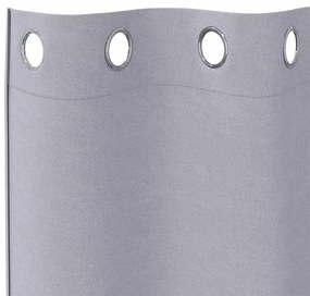 Cortinas 2 pcs Cinza Metálico 245 x 140 cm Poliéster