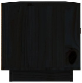 Móvel de TV 80x34x35 cm madeira de pinho maciça preto