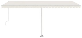 Toldo retrátil manual com LED 500x300 cm cor creme