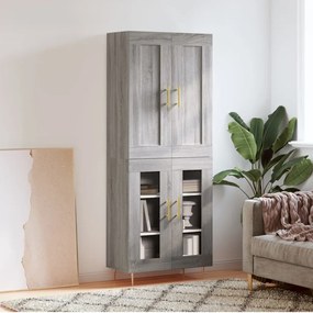 vidaXL Armário alto 69,5x34x180 cm derivados de madeira sonoma cinza