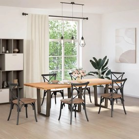 Pés para mesa de jantar em formato de V, 3 peças, aço natural, 70x(72-
