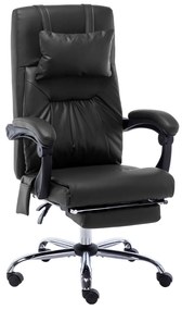 Cadeira de escritório c/ função massagem couro artificial preto