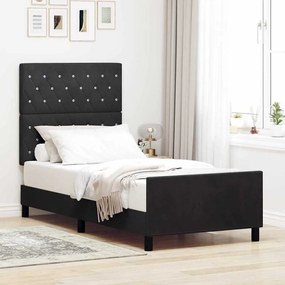 vidaXL Cama Box com cabeceira Preto 100 x 200 cm Veludo