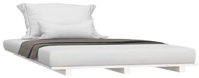 Estrutura de cama 100x200 cm madeira de pinho maciça branco