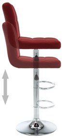 Bancos de bar 2 pcs couro artificial vermelho tinto