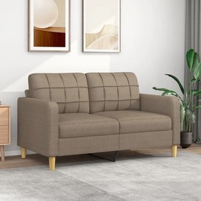 vidaXL Sofá de 2 lugares tecido 140 cm cinzento-acastanhado