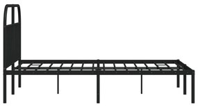 Estrutura de cama em metal com cabeceira 150x200 cm preto