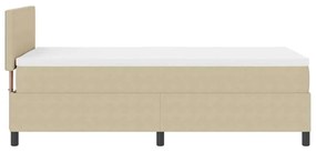 Cama Box Spring com Colchão Bege Claro 80x200 cm Tecido de Cortiça