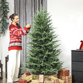 Árvore de Natal Artificial 180 cm com 1794 Ramos Densos Suporte Metálico Dobrável para Interior Verde