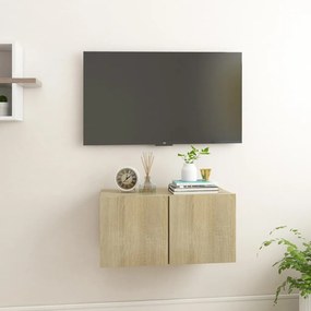 Móvel de TV para parede 60x30x30 cm carvalho sonoma